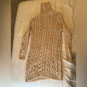 SHEIN Tan Knit Sweater Dress